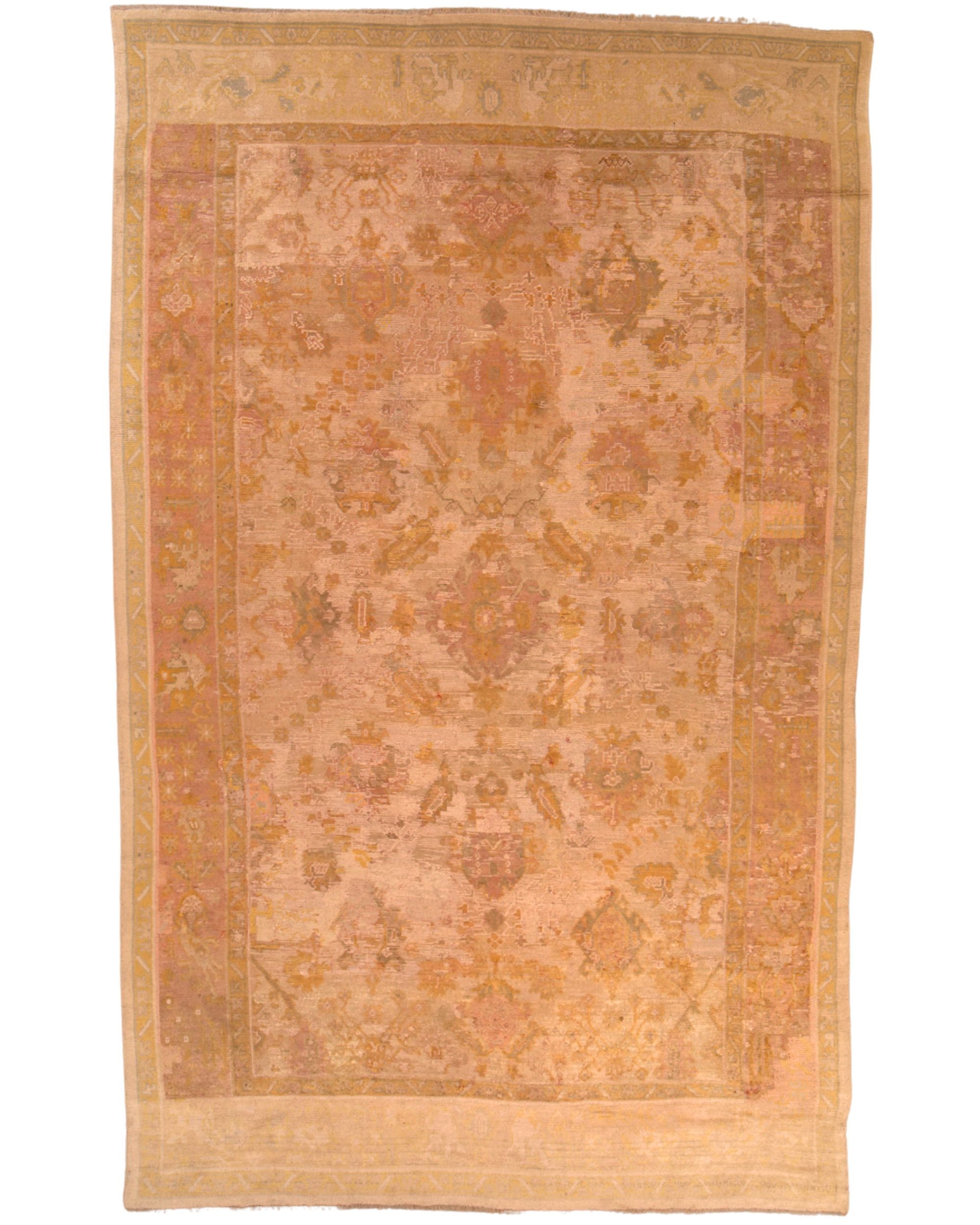 Antique Late 19th-Century Turkish Oushak 15 x 10