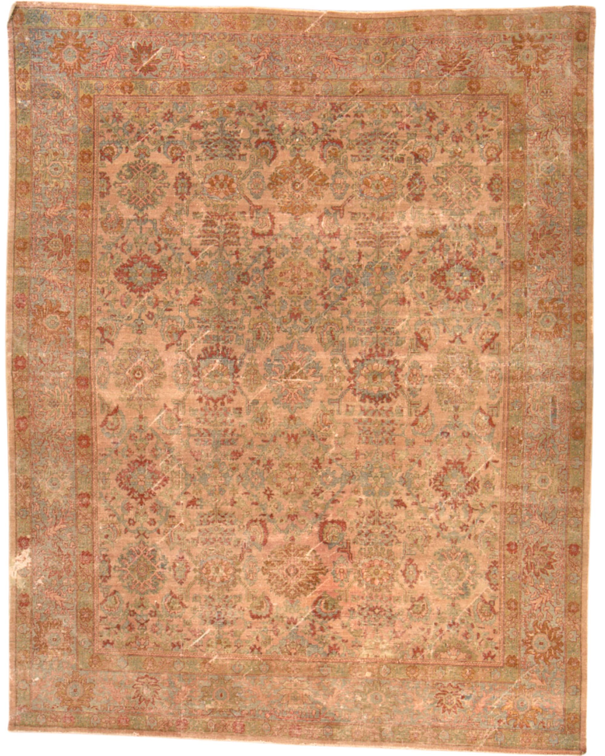 Antique Late 19th-Century Persian Ziegler Mahal 12.5 x 10