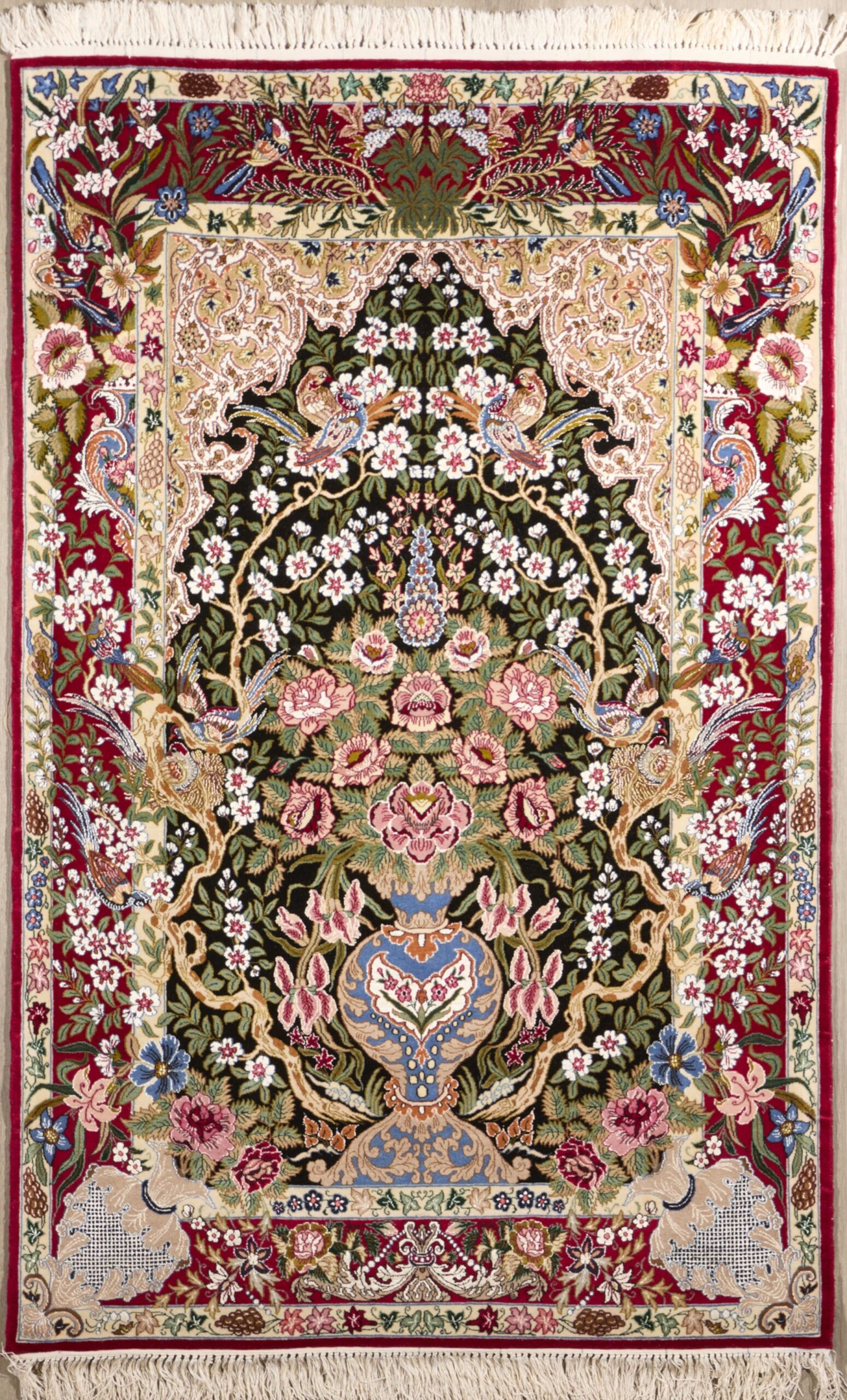 Fine Silk & Wool Persian Isfahan 5.8 x 3.7