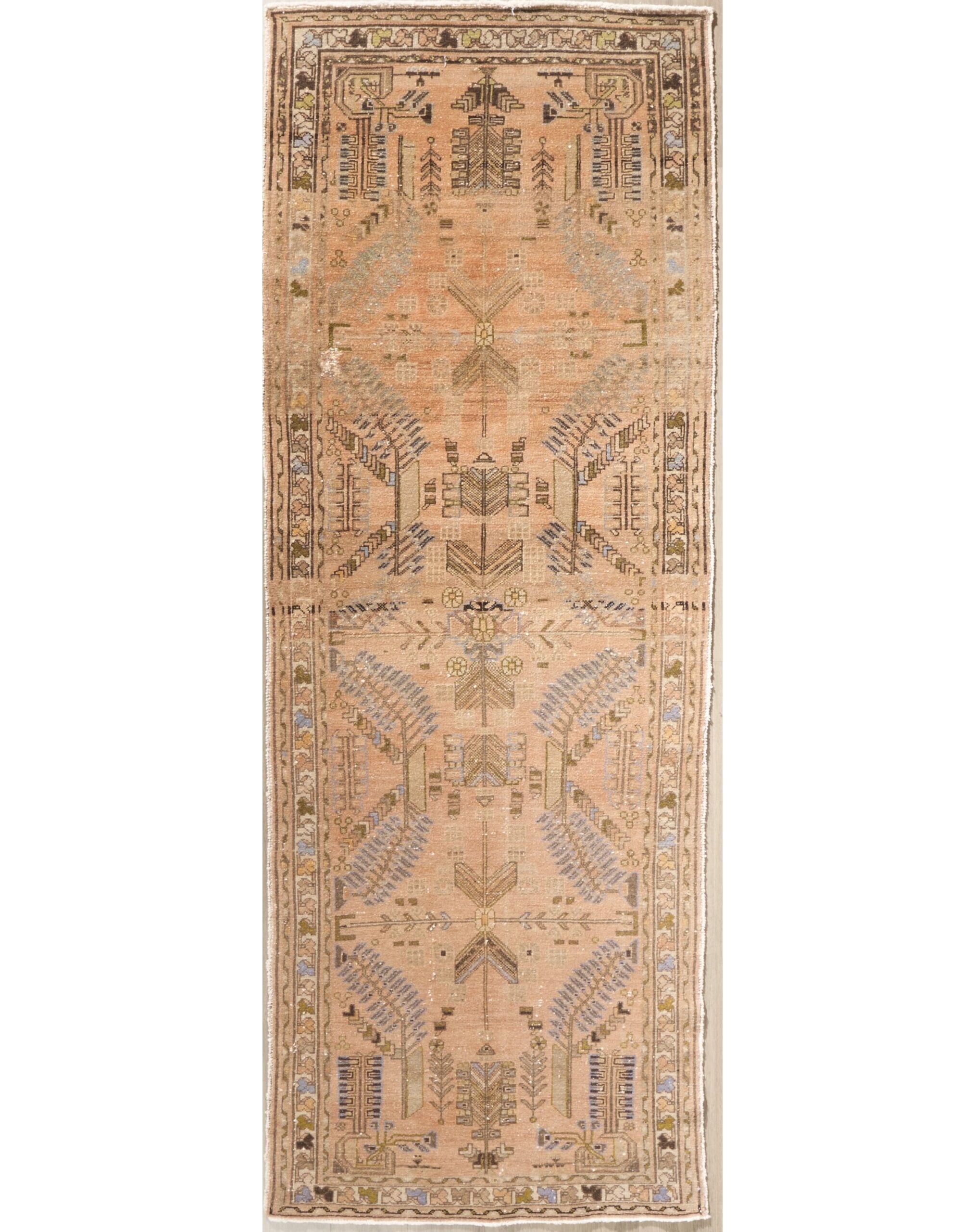 Antique Vintage Persian Hamedan 9.9 x 3.7
