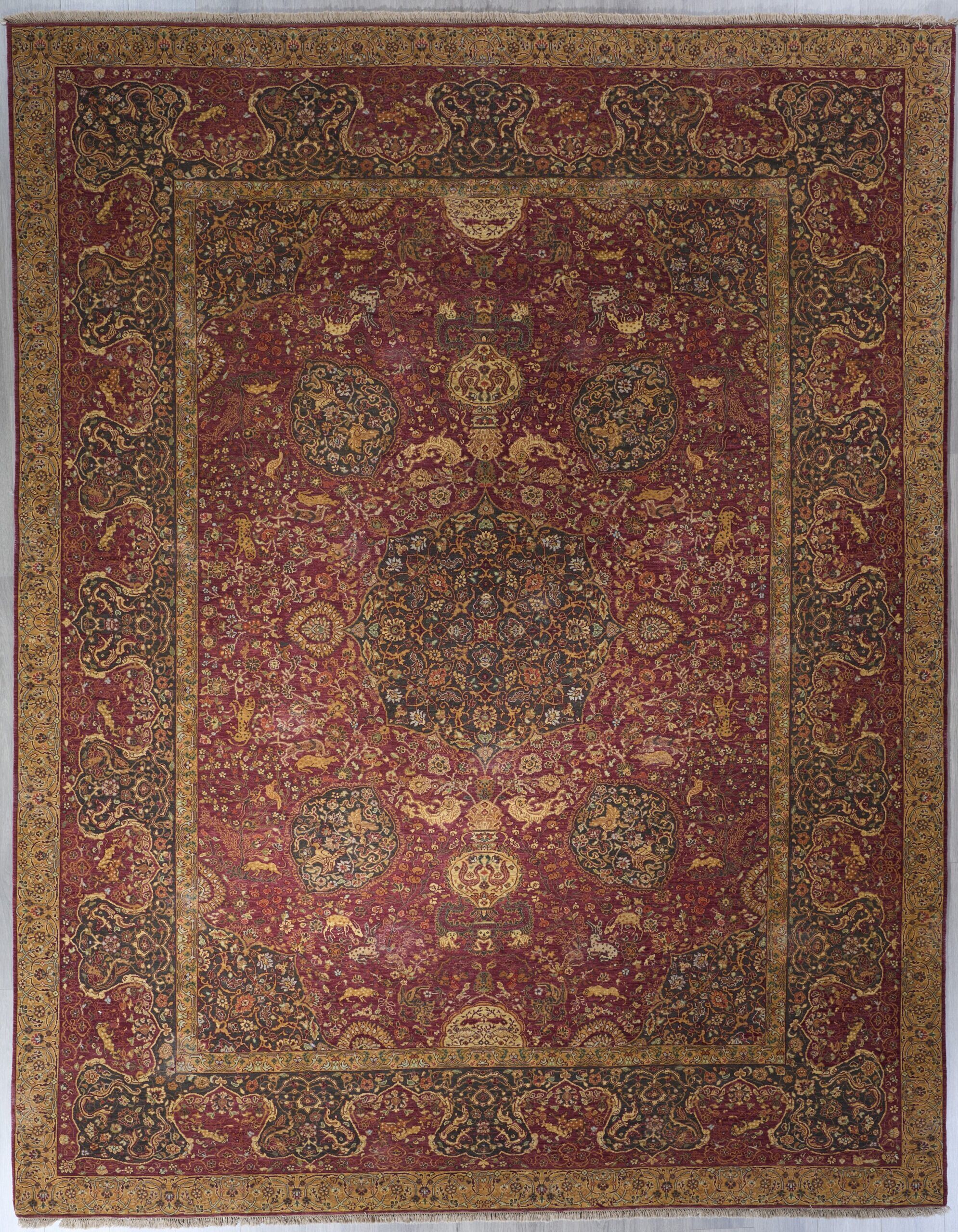 Fine Tabriz Hunting Design 12 x 9