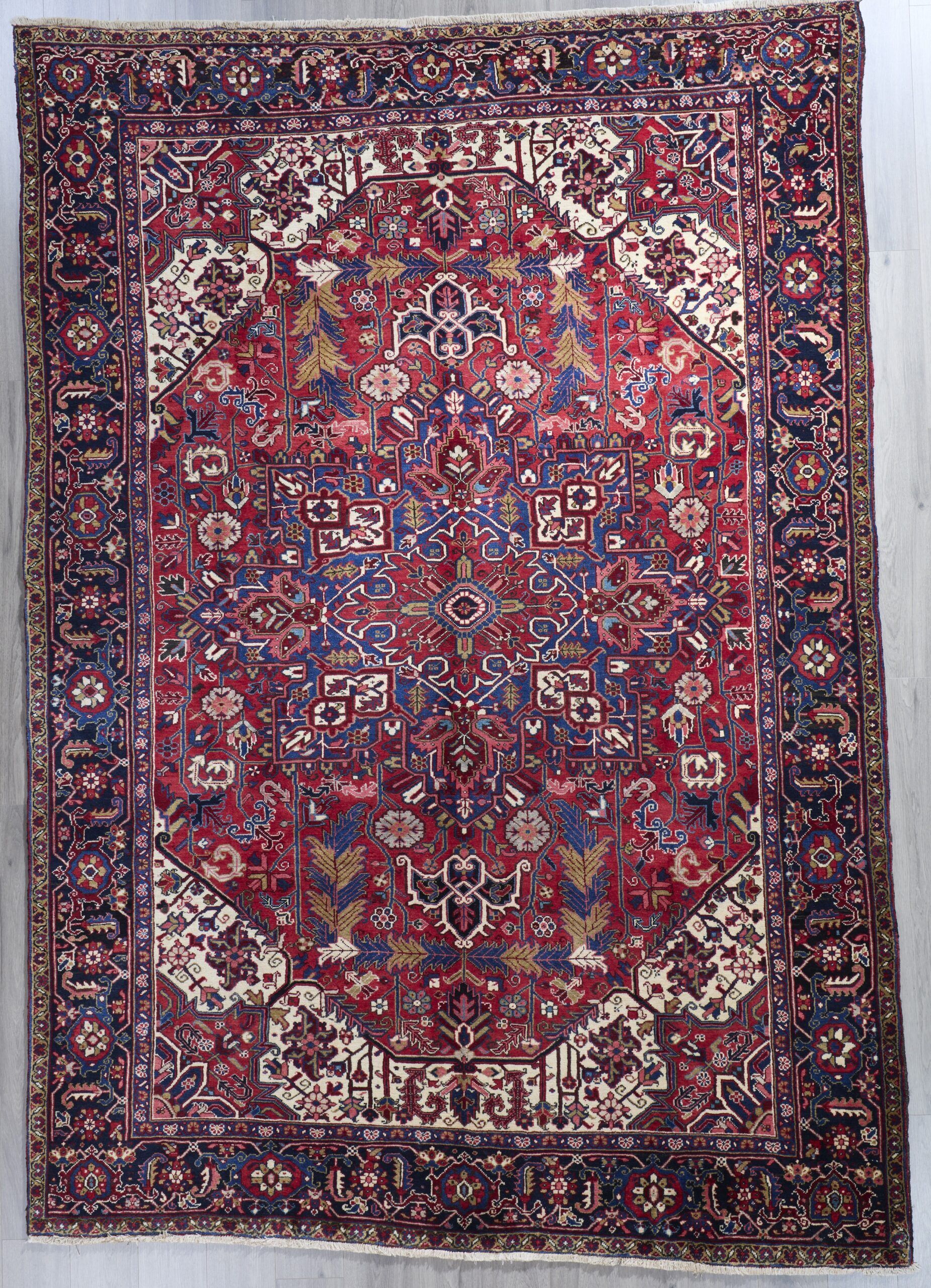 Old Persian Heriz 11.9 x 9