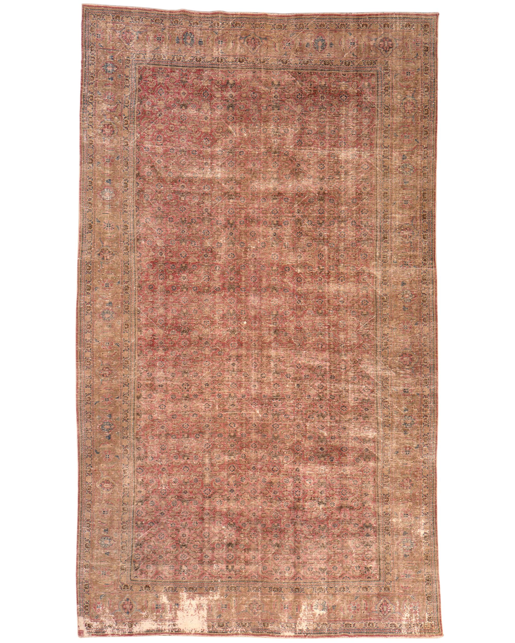 Antique Vintage Persian Mahal Rug 16 x 9.5